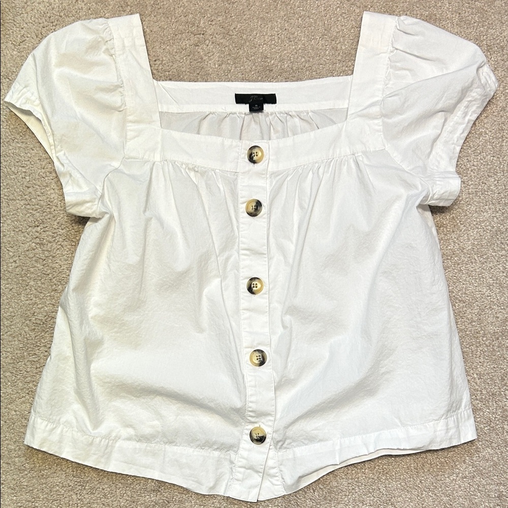 J. Crew White Button-Up Blouse
